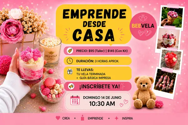Crea y Emprende: Taller Maestro de Velas Artesanales y Diseño Cake.
