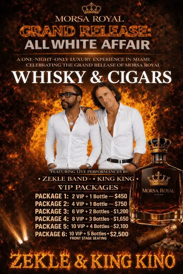 MORSA ROYAL GRAND RELEASE: All white Affair- Whisky, Cigars & Live Music